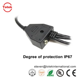 custom waterproof IP67 1 to 3 over-molded with RF jack Multifunction wire cable splitter